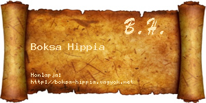 Boksa Hippia névjegykártya